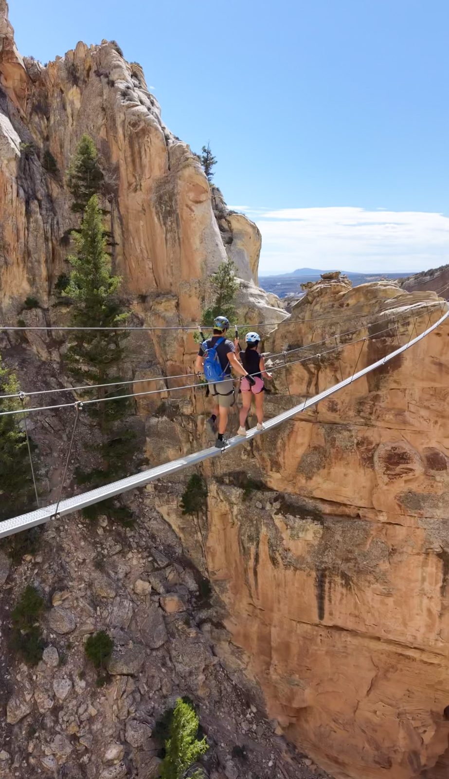 Climbers on the Ashley Gorge via ferrata, full day trip